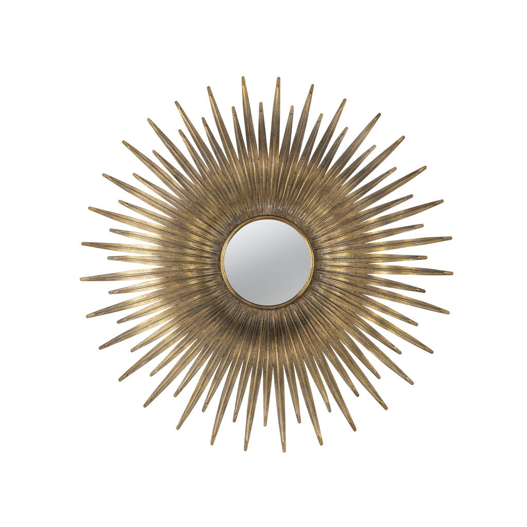Retro DesignSunburst Metal Wall Mirror Decorative Mirror For A Bedroom Dressing Room, Hallway Or Living Space - Gold