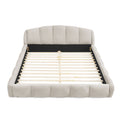 Upholstered Platform Bed Frame, Low Profile Floor Bed, No Box Spring Required