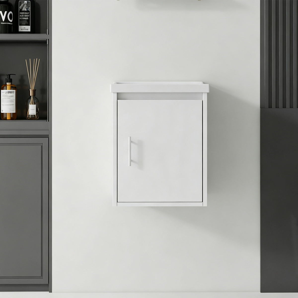 Floating Bathroom Vanity Combo, Wall Mounted Cabinet With Sink & Soft Close Doors For Small Bathrooms