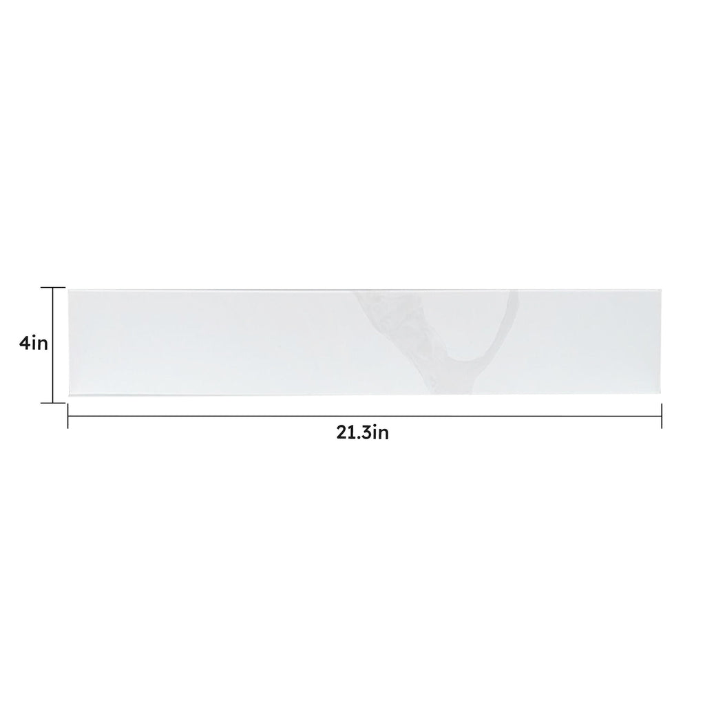 Side Splash With Backsplash For Bathroom Vanity Top - White