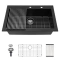 Quartz Kitchen Sink, Granite Composite, Drop In Sink With Durable Design
