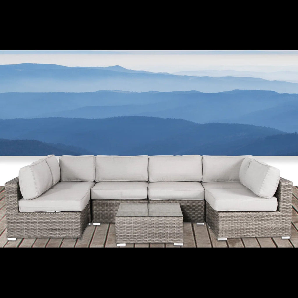 Seating Set With Cushions Handcrafted Wicker Design
