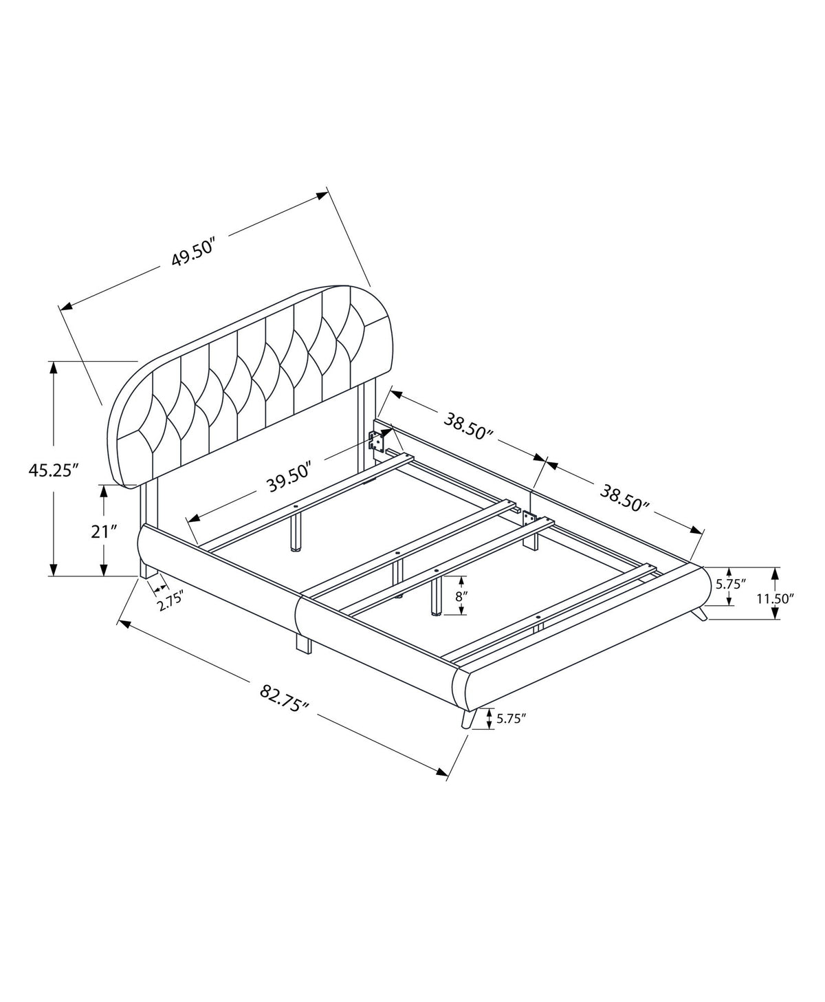 Bed Upholstered Look
