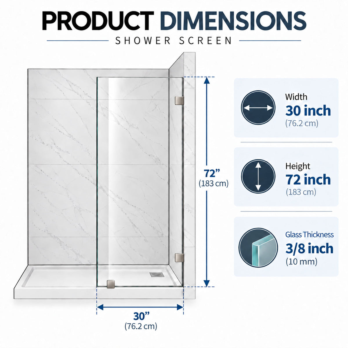 Frameless Walk-In Shower Glass Panel
