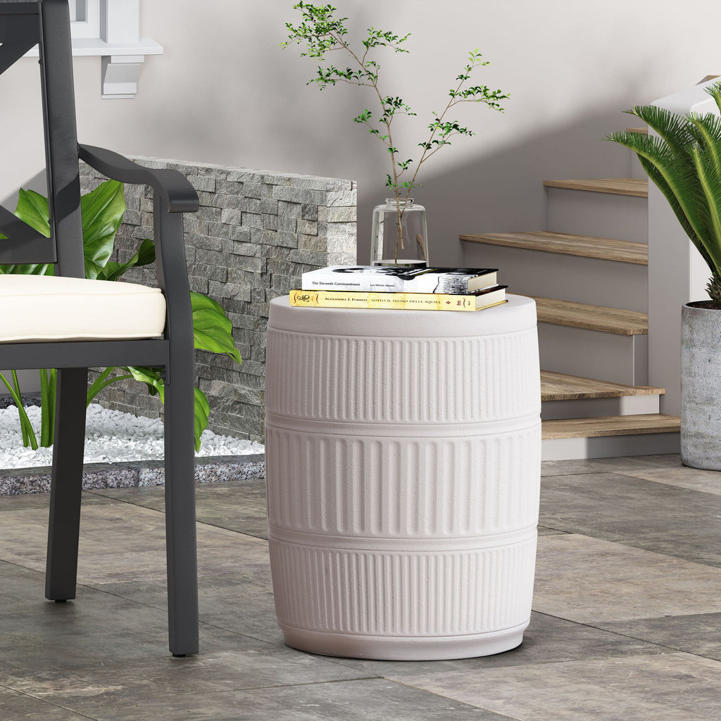 Outdoor Patio End Table - Antique White
