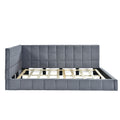 Full Size Upholstered Classic Daybed / Sofa Bed Frame, Elegant Design - Gray