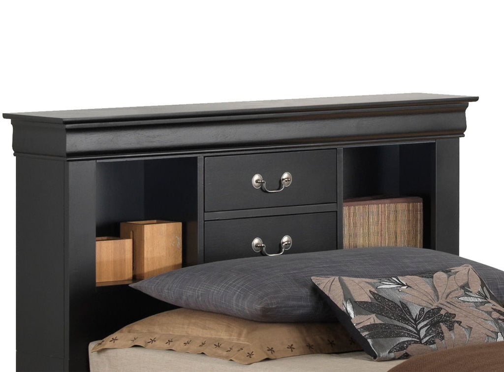 Traditional Style Bookcase Storage Bed
