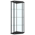 Lysander - 4 Shelf Curio Cabinet With Triangular Silhouette - Black