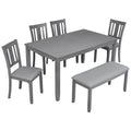 Kitchen Dining Set, Rectangular Dining Table With Upholstered Chairs