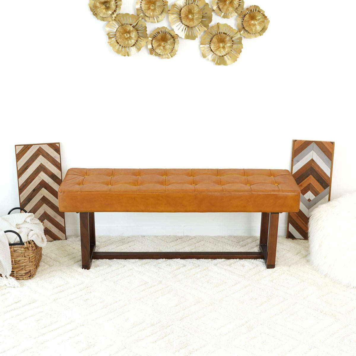 Cameron - Bench - Brown / Tan