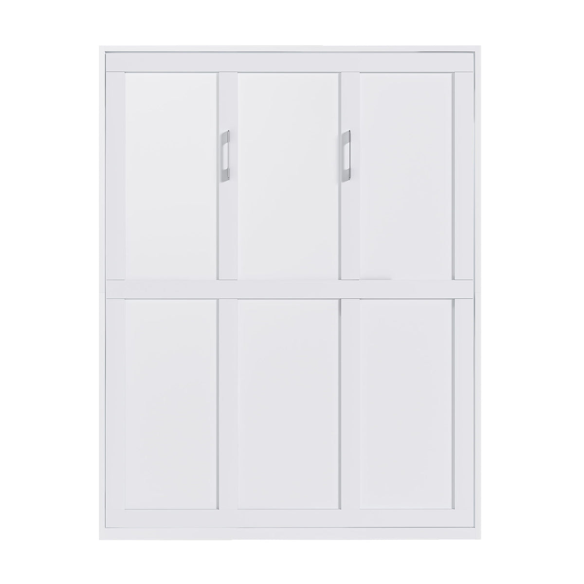 Queen Murphy Bed, Foldable Wall Bed, Space Saving Design For Bedrooms - White