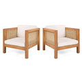 Outdoor Club Chair With Wicker Armrest
