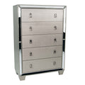 5 Drawer Chest Bedroom Furniture - Silver