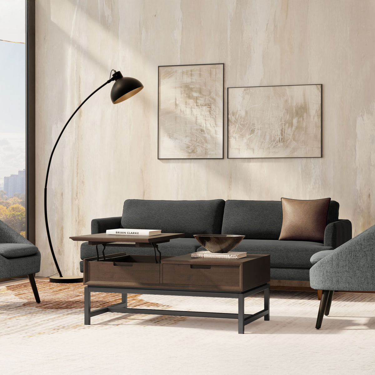 Banting - Lift Top Coffee Table - Walnut Brown
