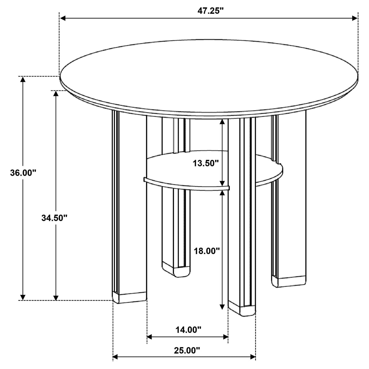 Crispin - Round Counter Height Dining Table - Brown