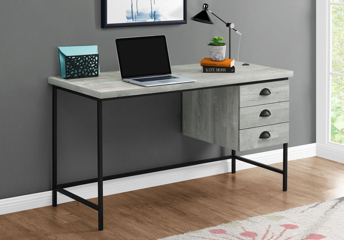 Computer Desk For Home Office, Laptop, 3 Storage Drawers, Contemporary & Moder