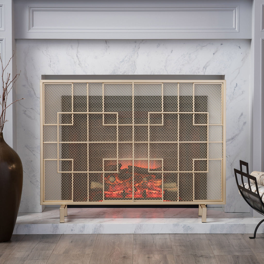 Dorothy - Modern Single Panel Iron Fire Screen