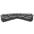 Power Reclining Sectional Sofa With 3 Adjustable Recliners, USB Ports & Cup Holders, Oversized Seating For Living Room - Black