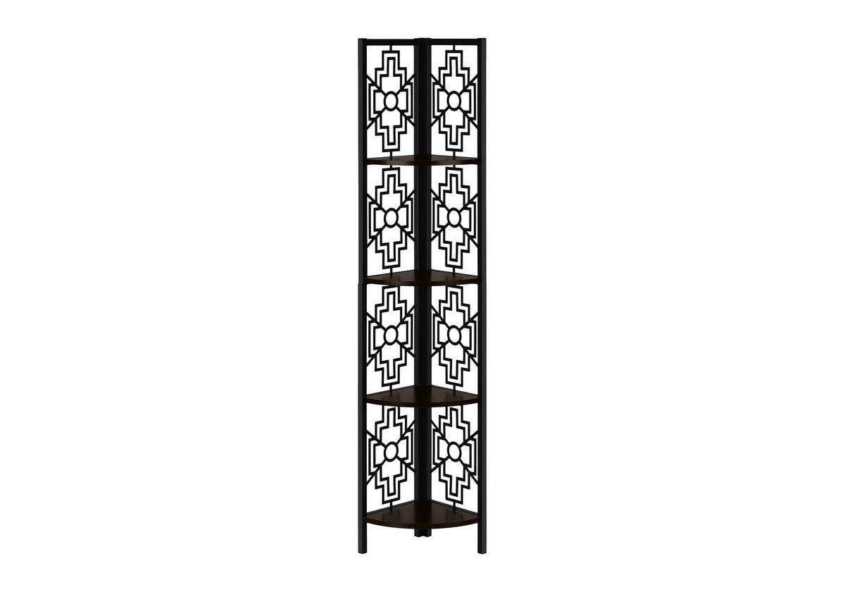 Bookshelf, Bookcase, Etagere, 4 Tier Corner, For Office, Transitional
