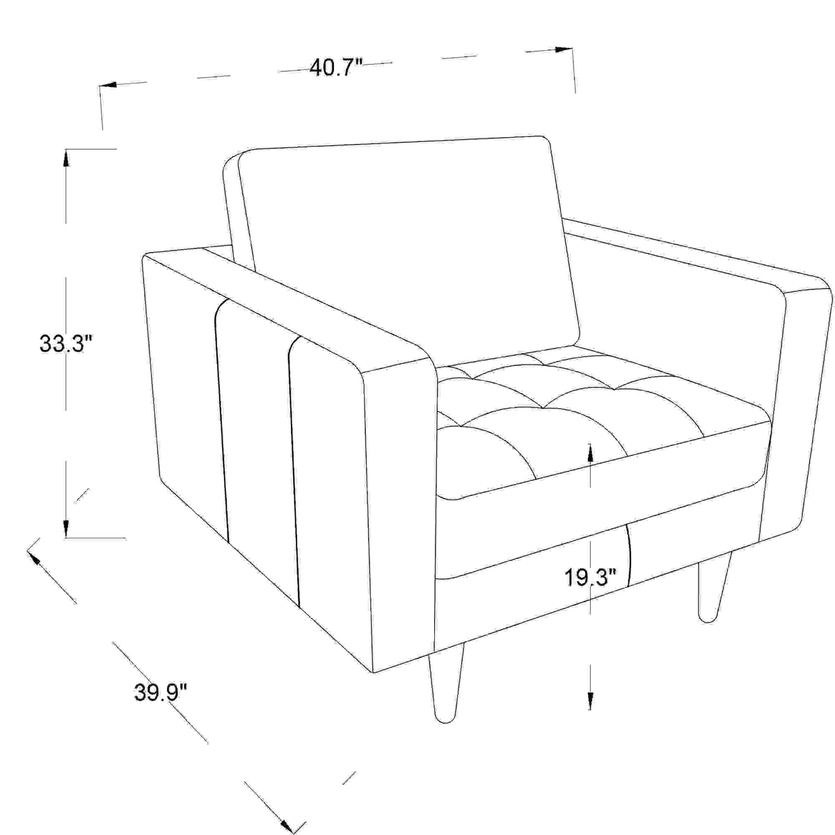 Catherine - Lounge Chair - Brown / Tan