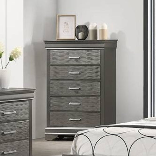 1 Piece Chest With Unique Drawers - Gray