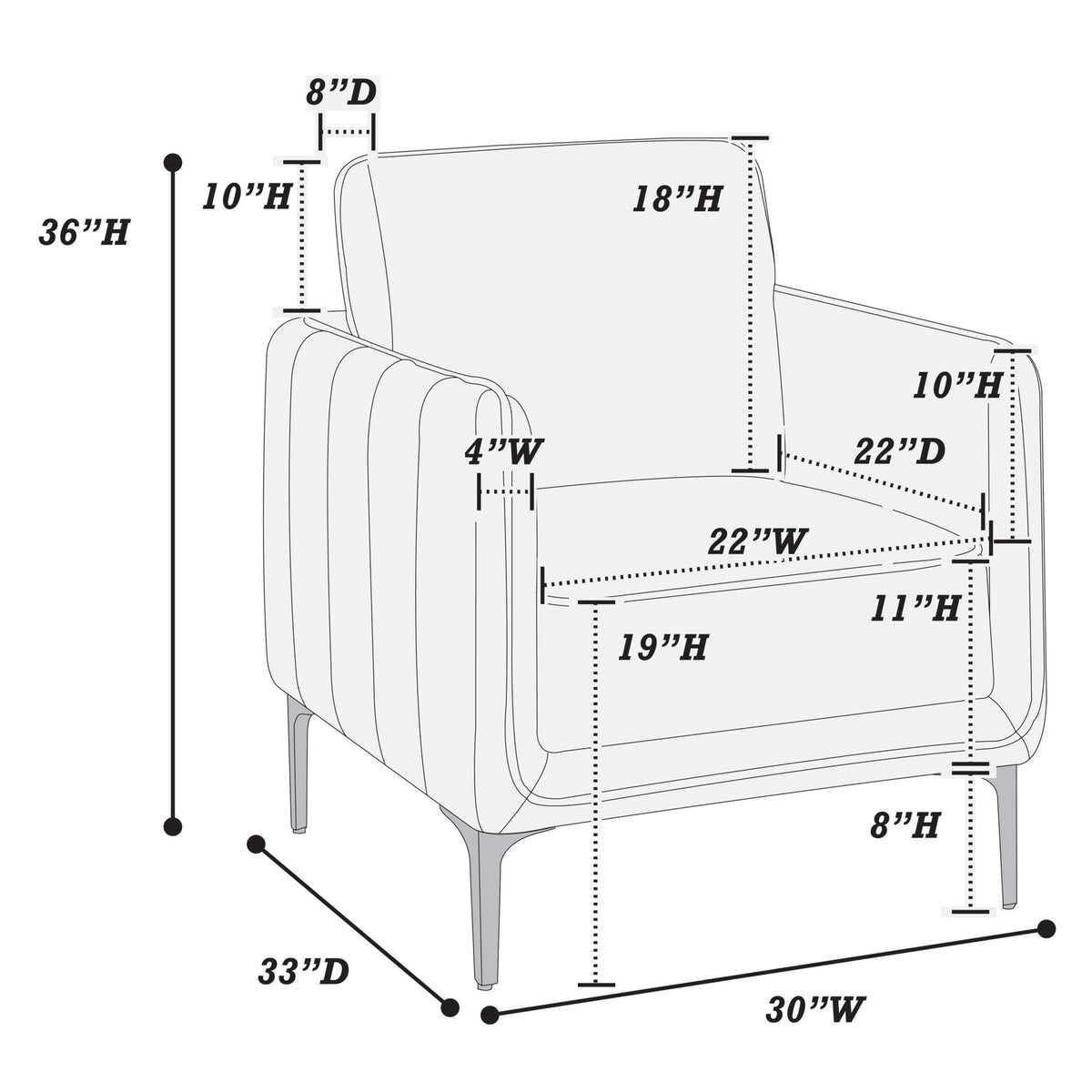 Elegant Accent Chair, Upholstered