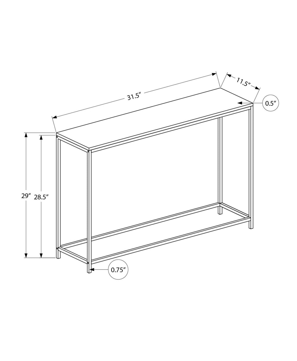 Accent Console Table For Entryway, Contemporary & Modern Design