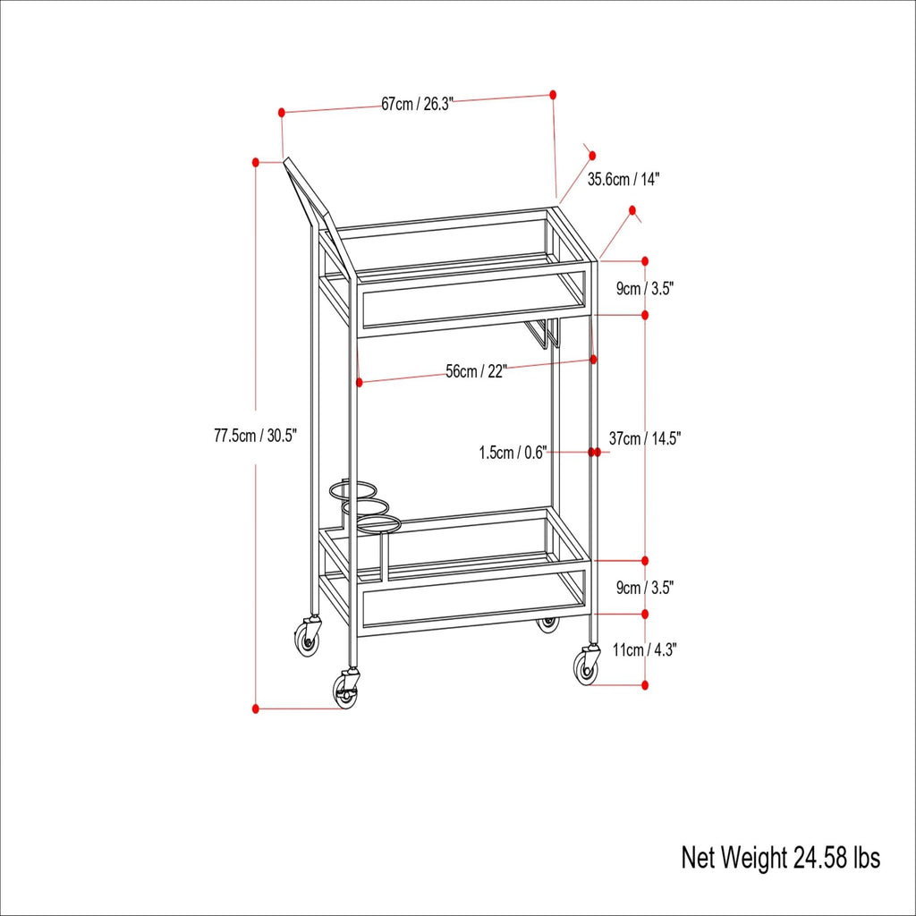 Watts - Bar Cart - Chrome