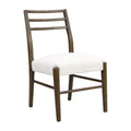Farmhouse Style Dining Chair Set With Ladder Back Design - Beige