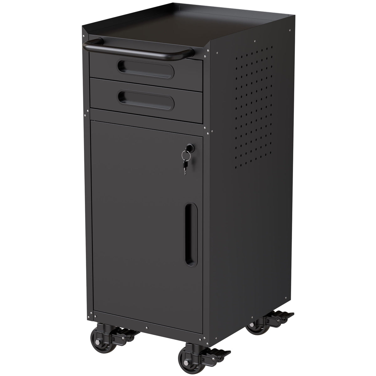 Rolling Tool Cabinet Heavy Duty Garage Storage With Lockable Doors
