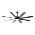 66" Ceiling Fan With Dimmable LED Light, 8 Blades, Smart Remote Control, Reversible DC Motor, For Home Office - Matte Black