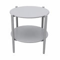 Round Outdoor Coffee Table With Shelf For Garden - Gray