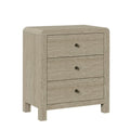 3 Drawer Chest Of Drawers With Soft Close Glides Rounded Corners Handles - Natural