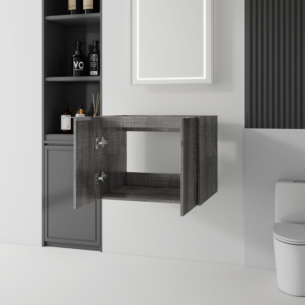 Floating Bathroom Vanity Cabinet With Soft Close Double Doors, Spacious Interior Storage, Wall Mounted, Cabinet Only