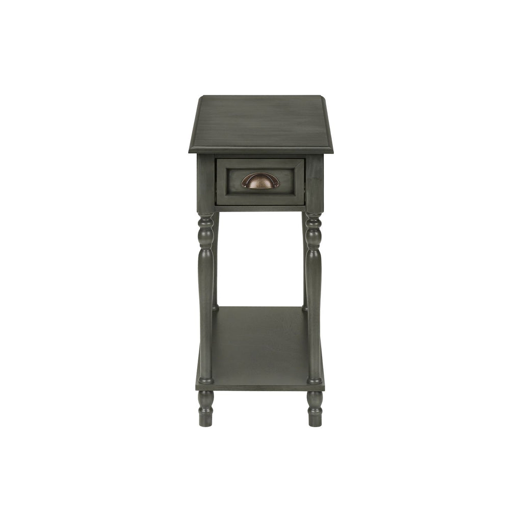 Accent Side Table, 2 Tier, Storage Drawer, Stylish Traditional Design