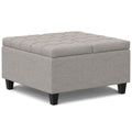 Harrison - Multifunctional Small Square Coffee Table Storage Ottoman - Gray