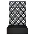 Rhombus Planter Raised Garden Bed With Trellis For Climbing Plants - Black