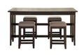Drop Leaf Table & 4 Stools - Dark Brown