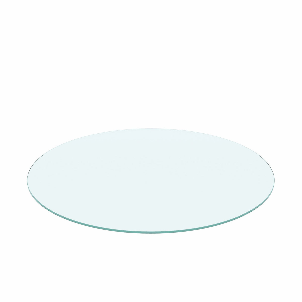 20" Round Tempered Glass Table Top Clear Glass 1 / 4" Thick Flat Polished Edge - Transparent