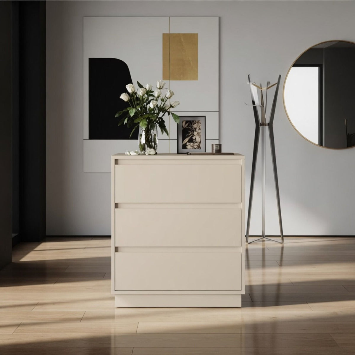 3 Drawer Nightstand, Bedroom Side Table