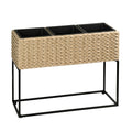 Solhome - Planter Box, 3 Removable Inserts, Indoor / Outdoor - Light Brown