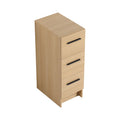 Slim Freestanding Bathroom Storage Cabinet, 3 Drawers - Light Oak