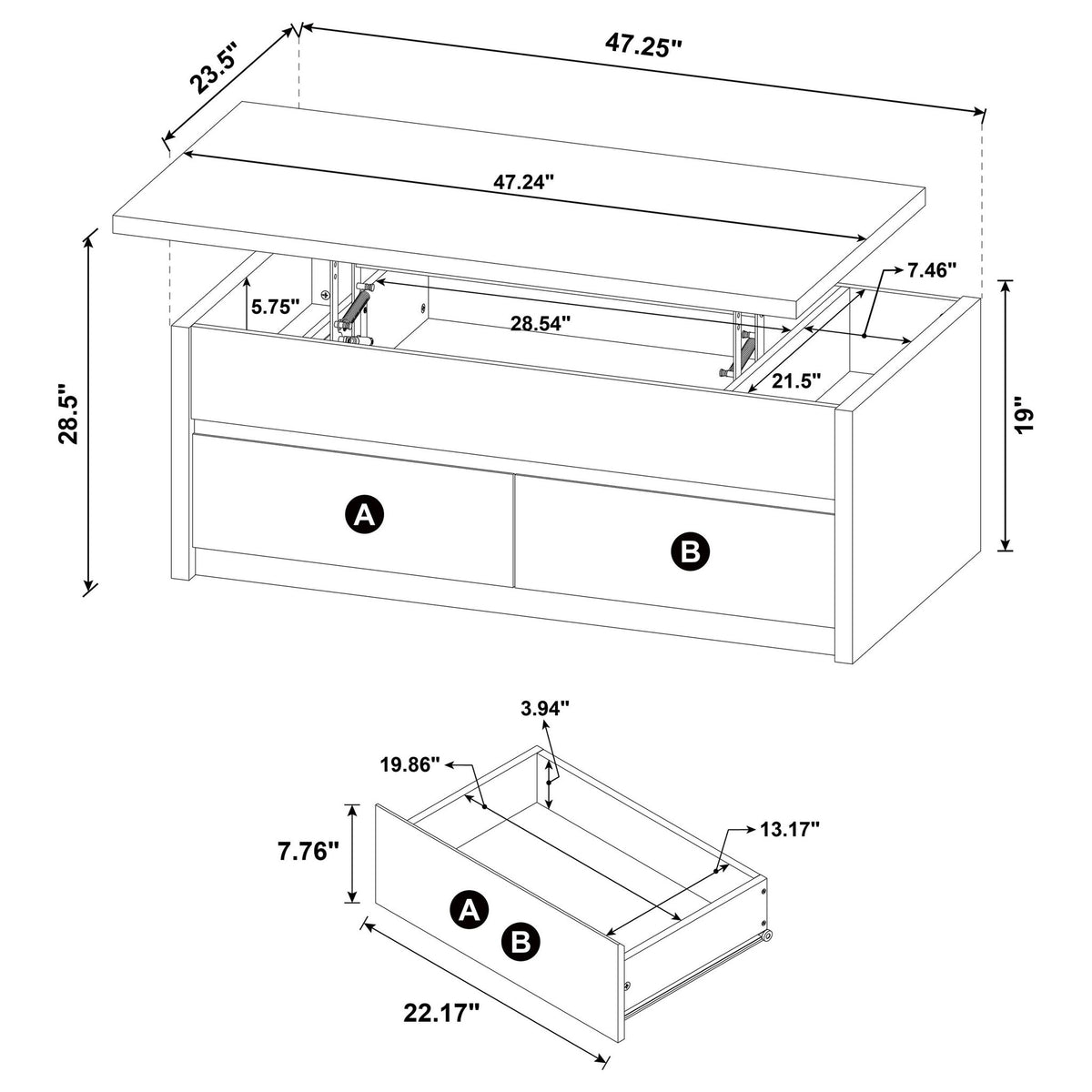Canyon - Lift Top Coffee Table Set