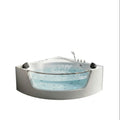Revive - Massage Bathtub With 1.5 Hp Whirlpool Massage, Hidden Waterfall, LED Bubble Jets And Glass Accent - White