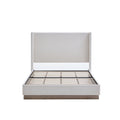 Hosford - Minimalist Upholstered Wingback Bed With Wood Base Platform