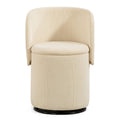 Barrel Chair, Built In Storage, 360° Swivel - Beige