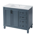 Bathroom Vanity With Sink And Storage, 2 Drawers, 1 Deep Drawer, Adjustable Shelf - Blue
