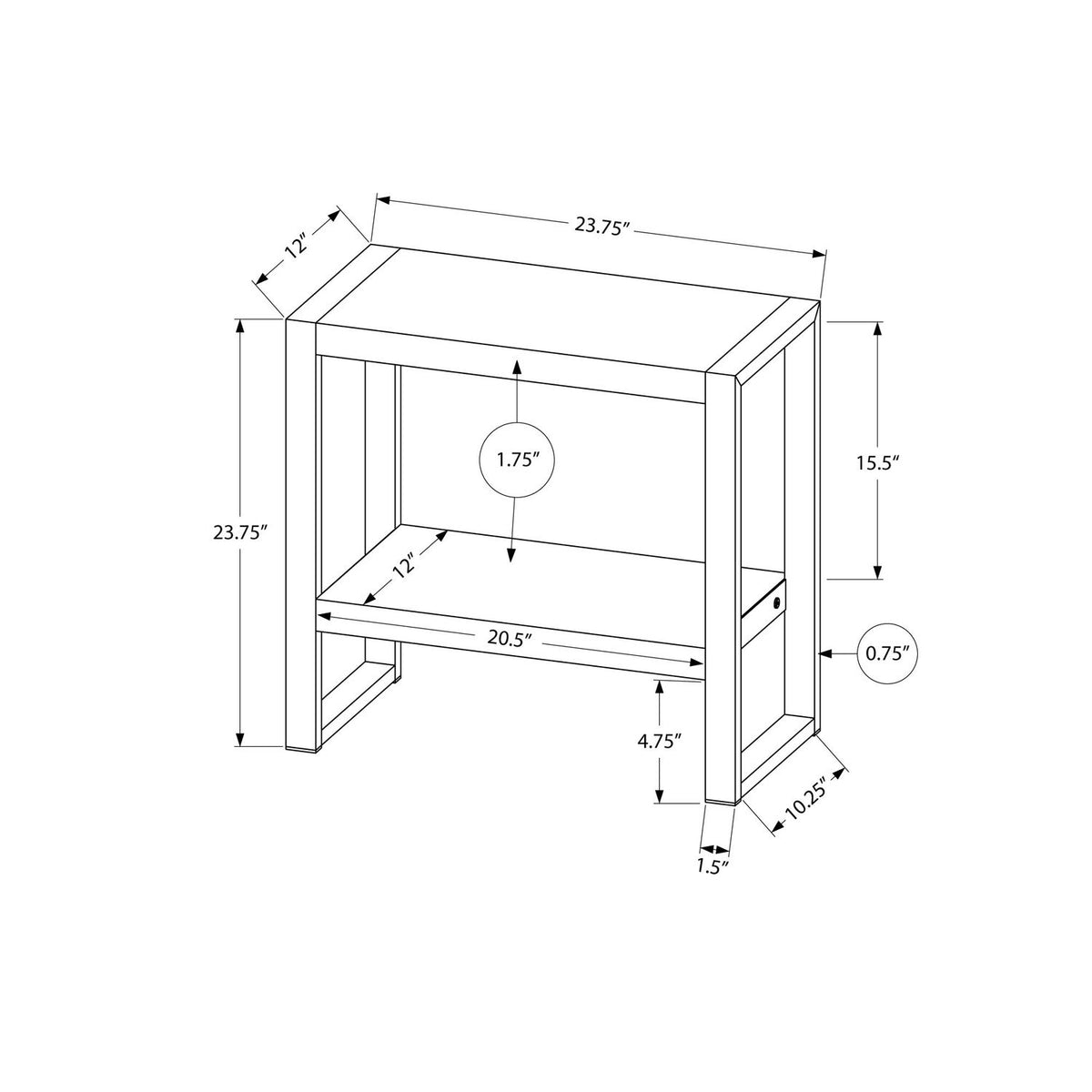 Accent Table, Side Industrial Flexible Placement