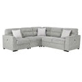 Emiliano - Sectional Sofa With 3 Pillows - Nickel