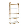 Parker - Bookcase With 5 Shelves - Off White / Natural